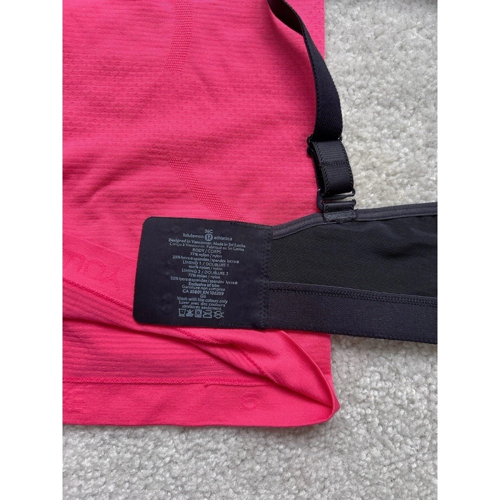Lululemon Swiftly Tech Racerback Tank Pink 6 + Ta Ta Tamer Bra 36C Black - Picture 4 of 4